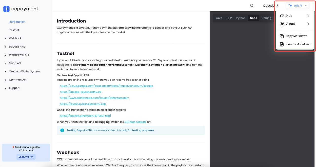 CCPayment API Documentation