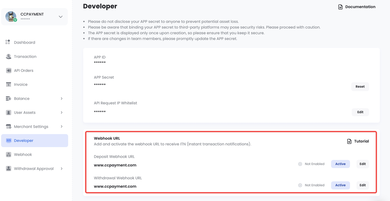 CCPayment API Documentation