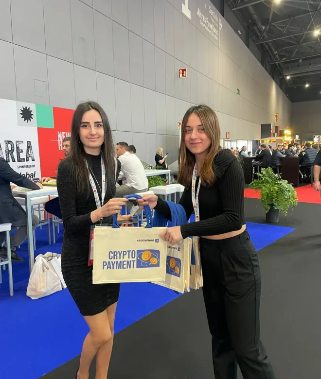 CCPayment team showcasing enterprise crypto payment gateway to global merchants at SiGMA Europe 2024 Malta