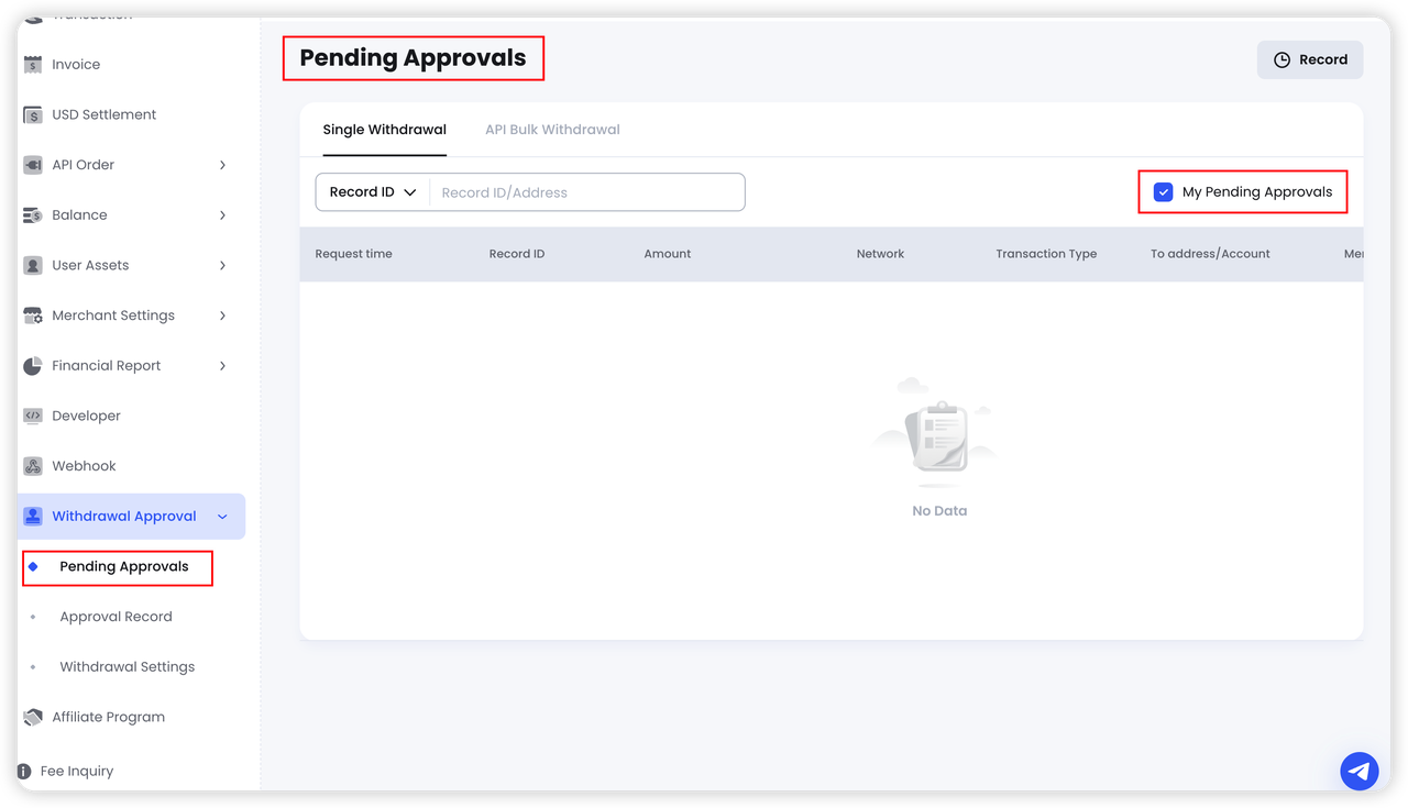 View pending approval requests
