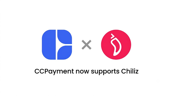 CCpayment and chiliz Logos are side-by-side with text: "CCpayment now supports Chiliz".